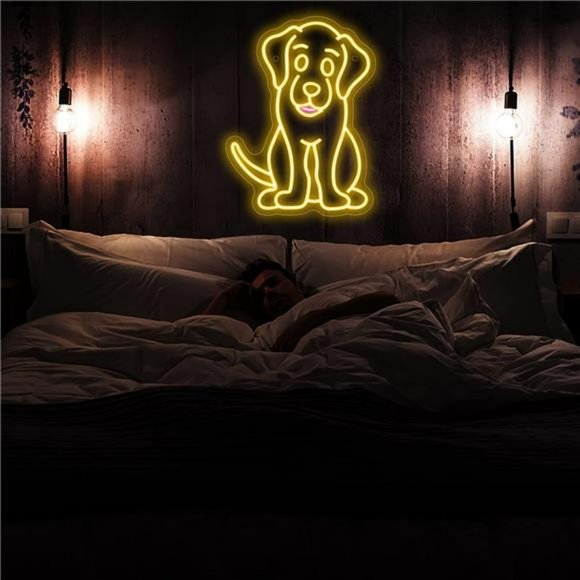 Dog Neon Sign for Wall Decor,  USB Powered LED Signs Dog  (Gold) - Picture 7 of 7